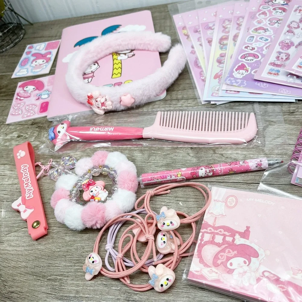Sanrio My Melody Stationery Accessory Lot Stickers Notebook Headband Pen Bundle